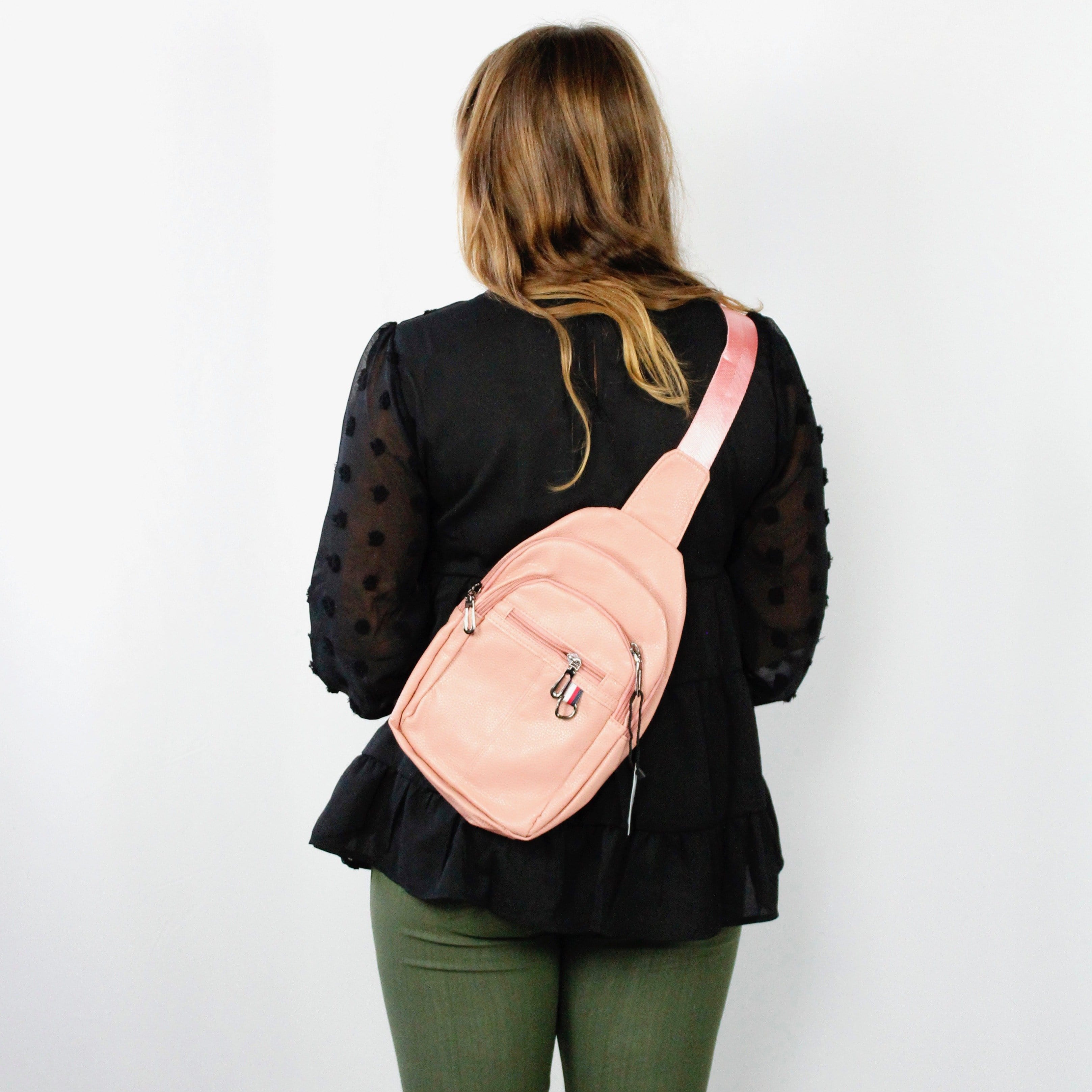 Leather Feel Crossbody Sling Shoulder Bag