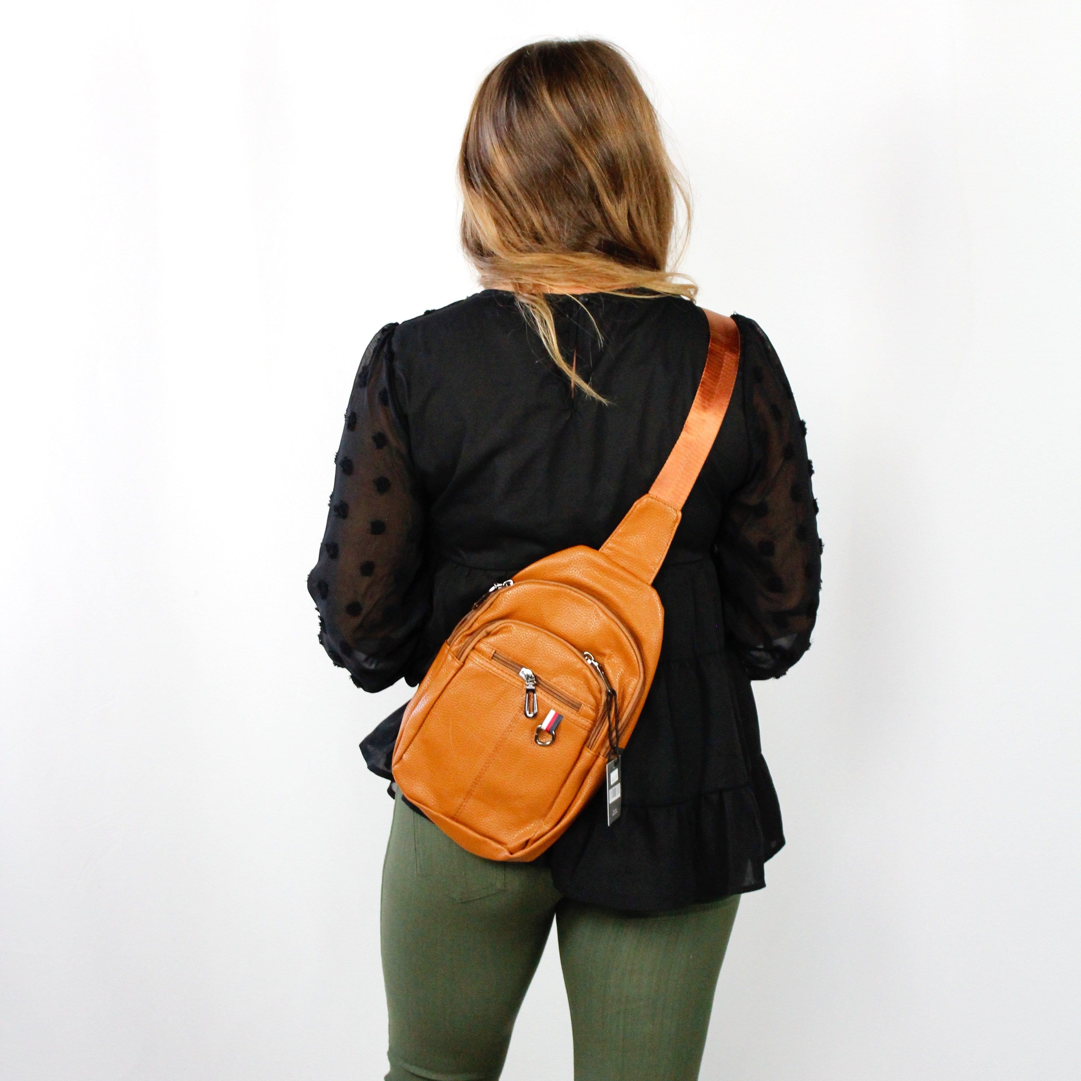 Leather Feel Crossbody Sling Shoulder Bag