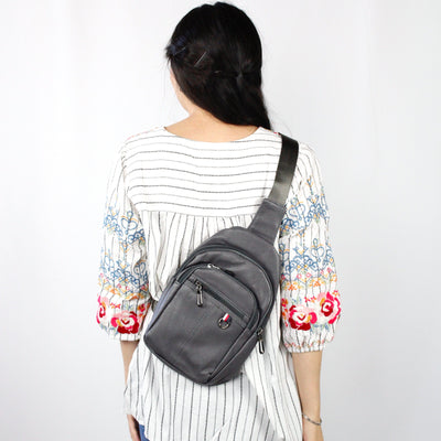 Leather Feel Crossbody Sling Shoulder Bag