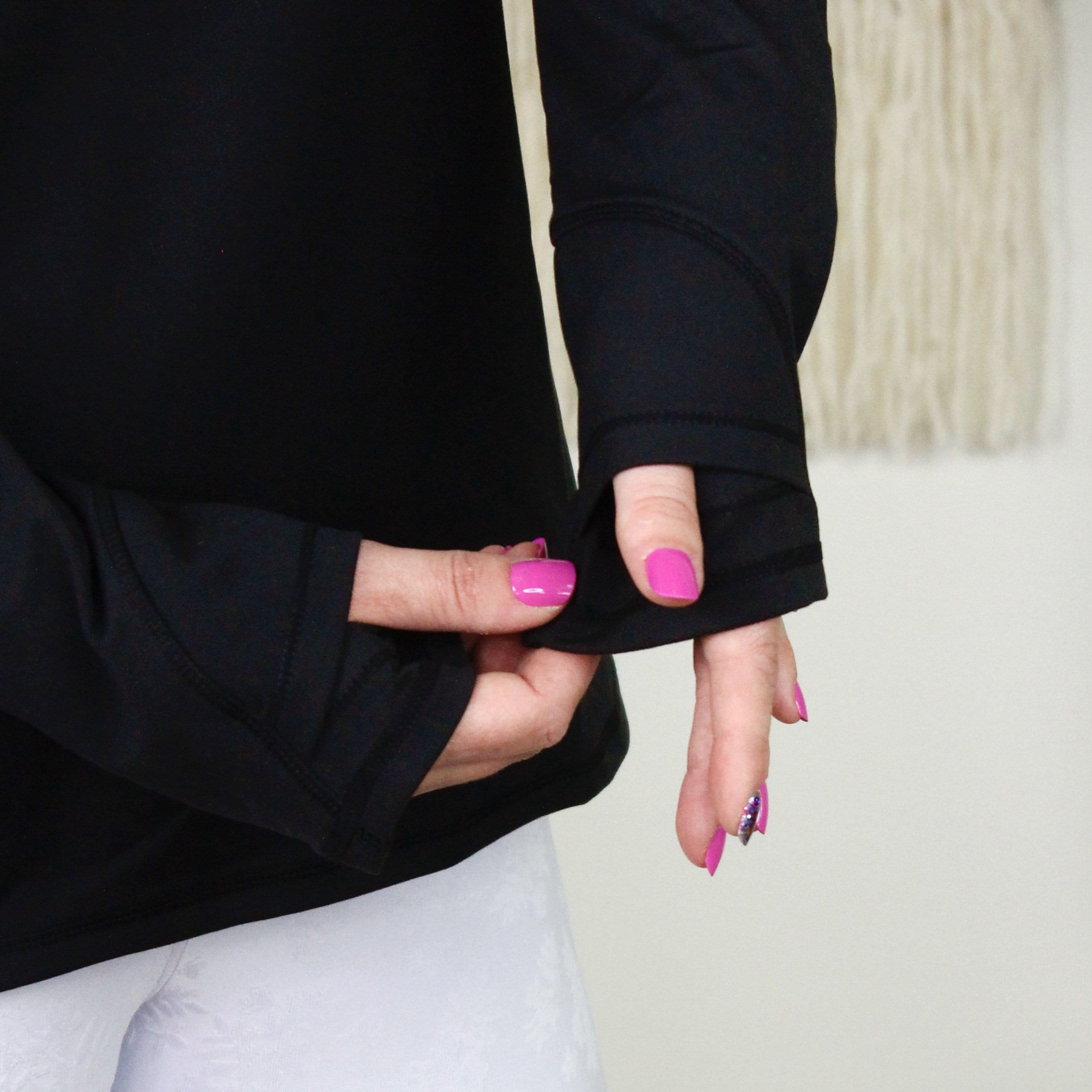 Black Boxy Active Hoodie Pullover