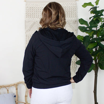 Ruffled Front Active Hoodie Jacket