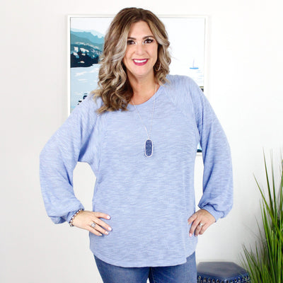 Blue Heather Knit Top