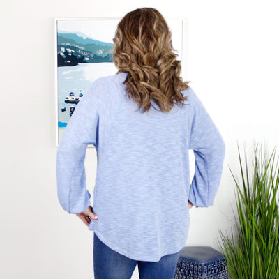 Blue Heather Knit Top