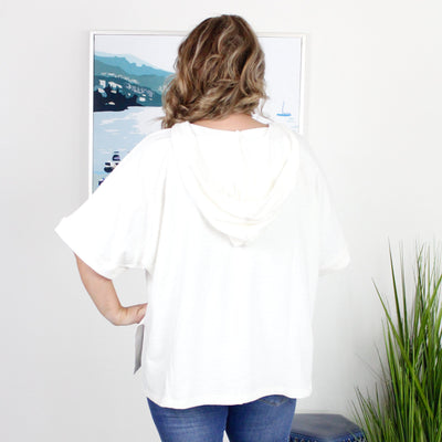 VNeck Lace Up Hoodie