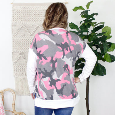 Fuchsia Camo Vneck