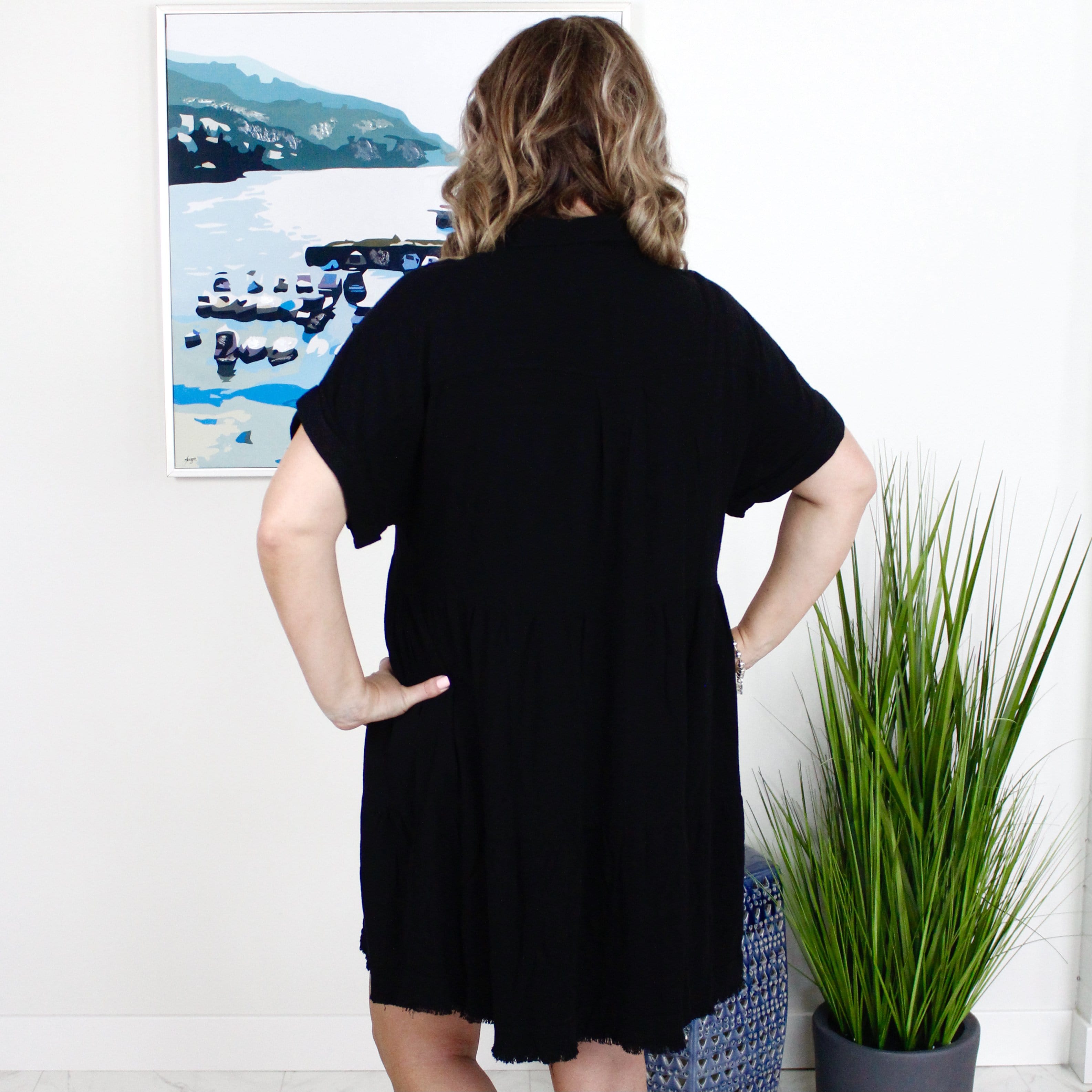 Button Tiered Dress