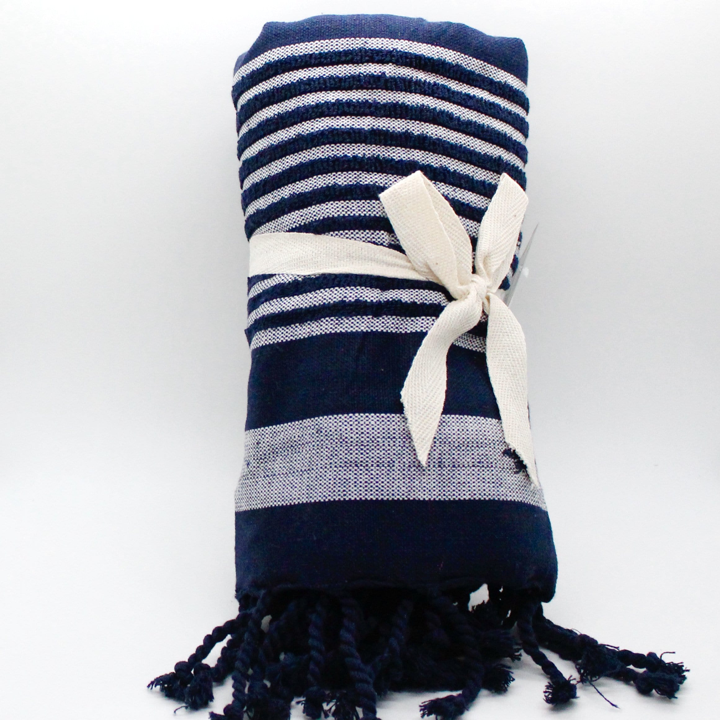 Navy Bahama Stripe Beach Towel