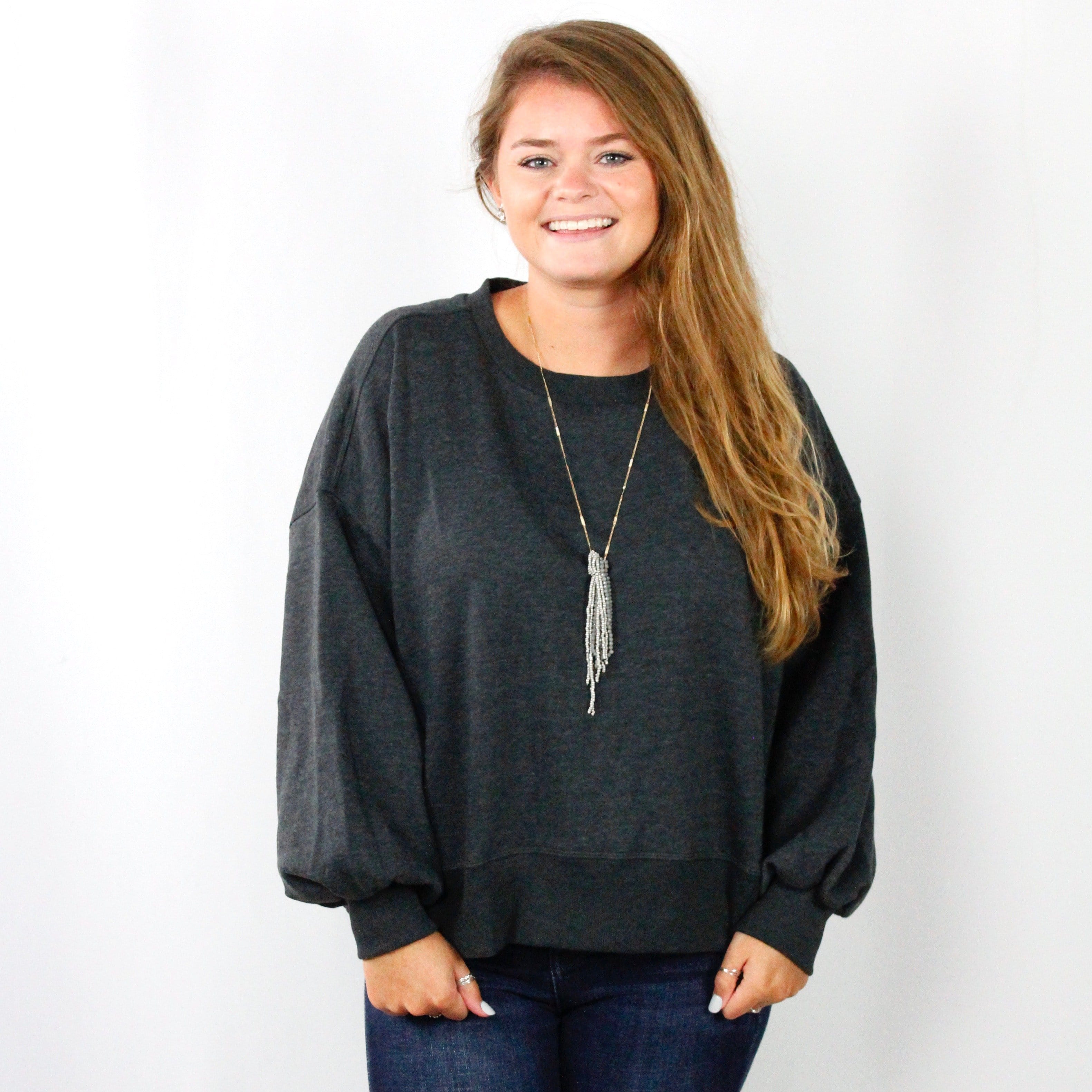 Balloon Sleeve Sweatshirt