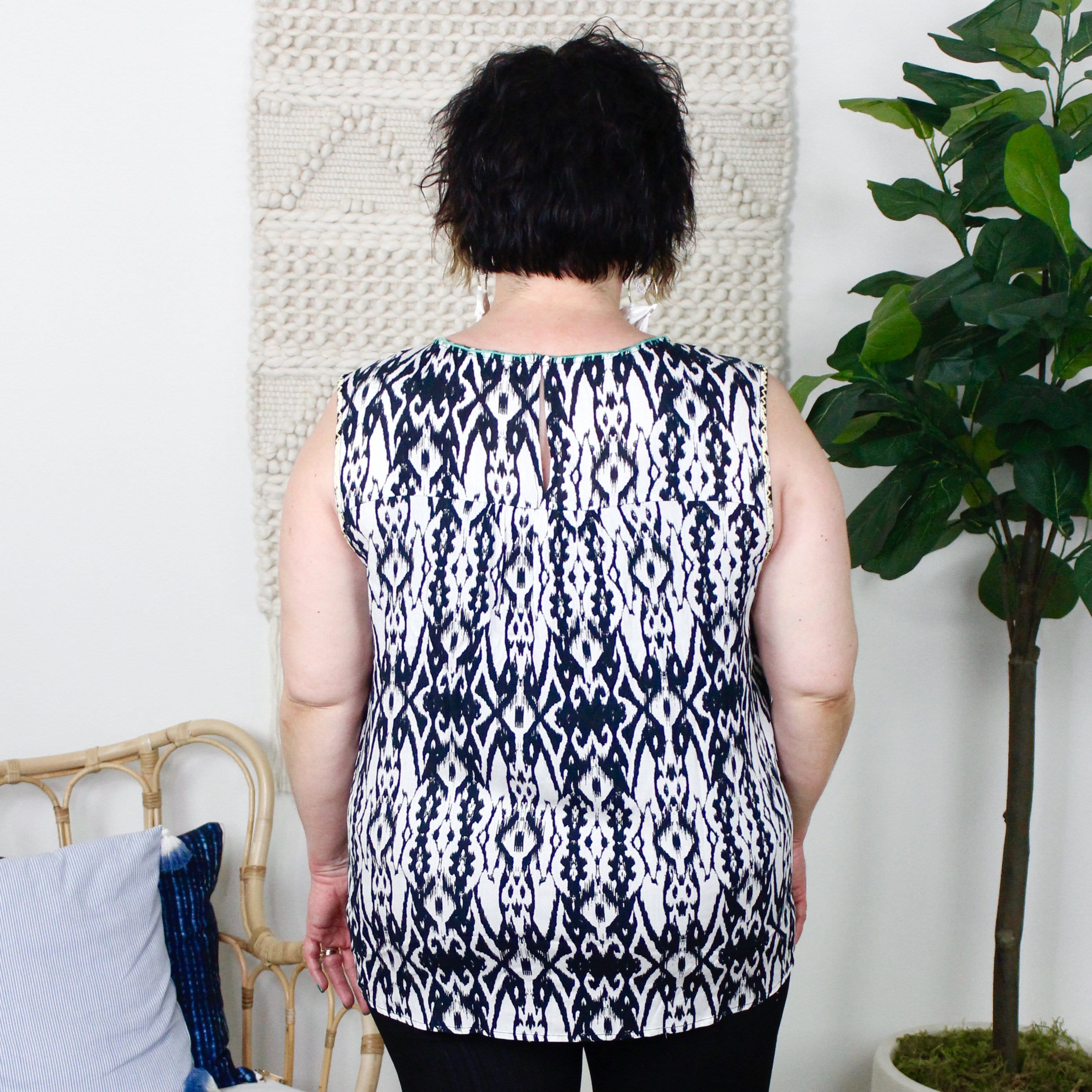 Black Multi Embroidered Tank