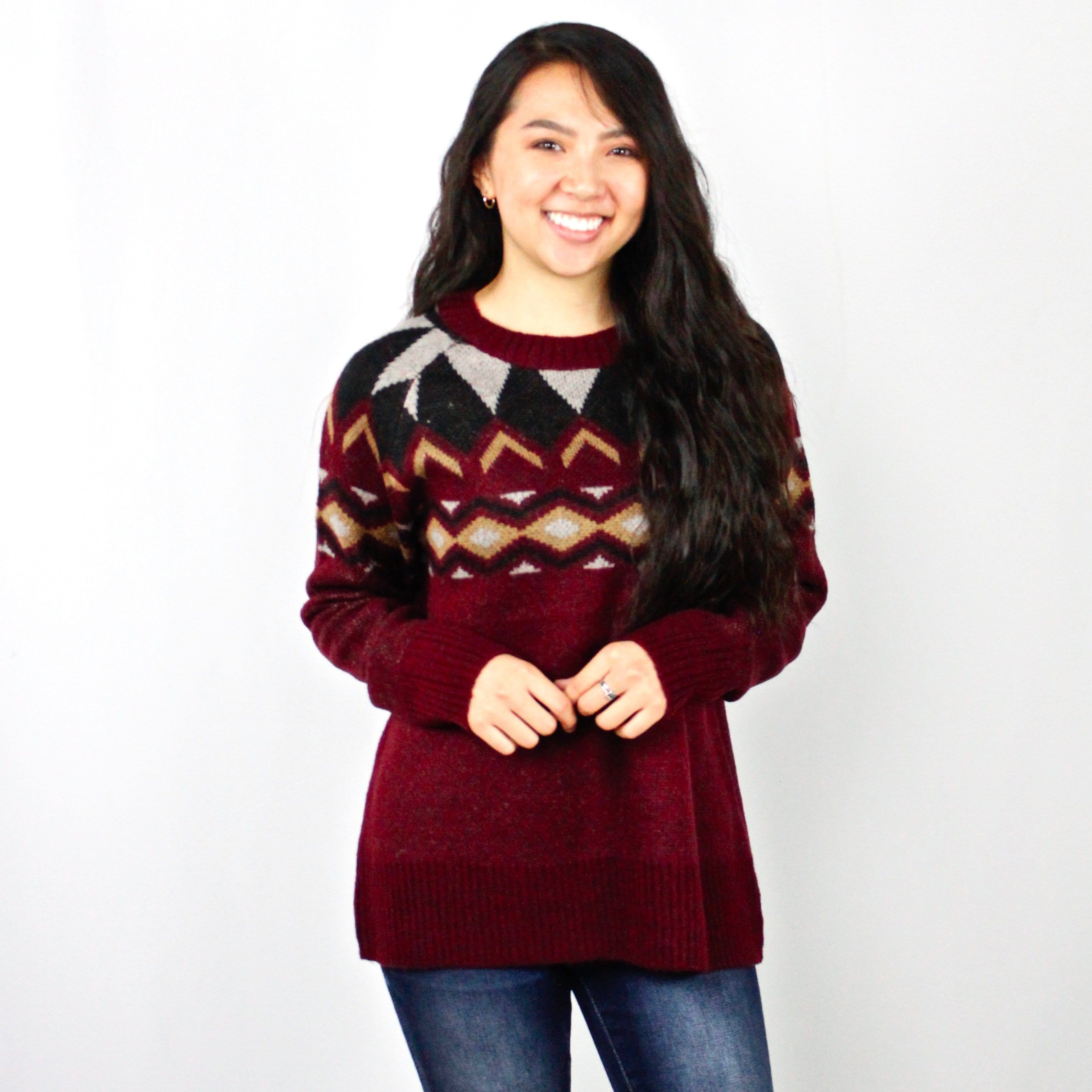 Vintage Print Sweater