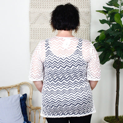 White Chevron Stripe Cover-Up