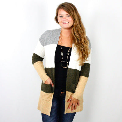 Stripe Pocket Cardigan