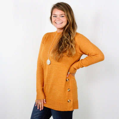Side Button Pullover Sweater