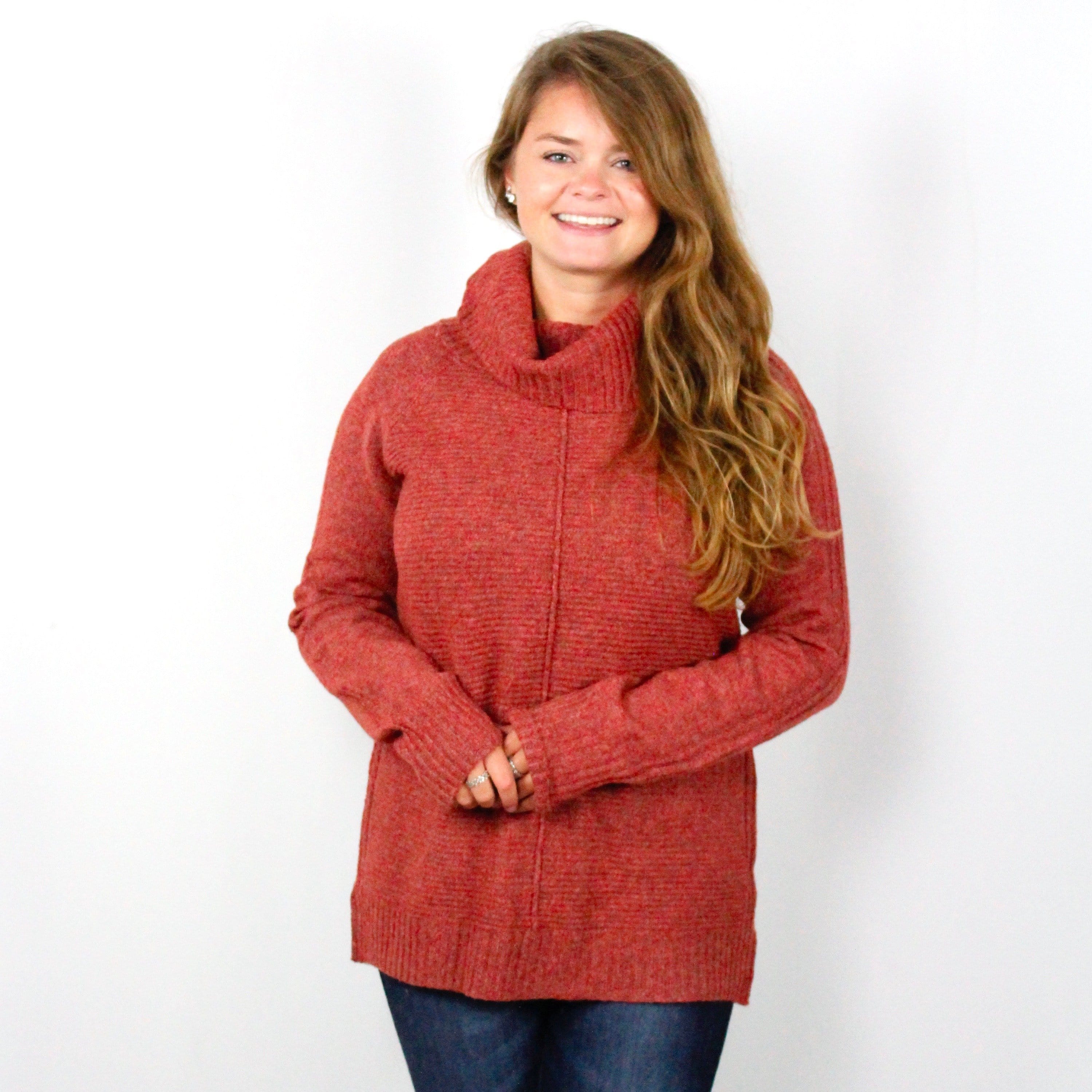 Slouchy Cowl Neck Ribbed Sweater