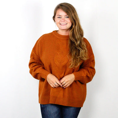 Cable Knit Balloon Sleeve Sweater