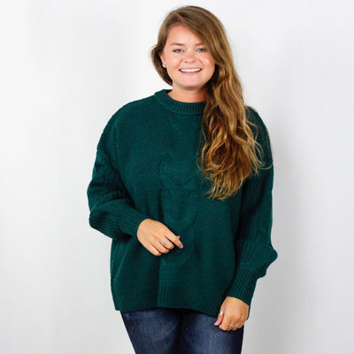 Cable Knit Balloon Sleeve Sweater