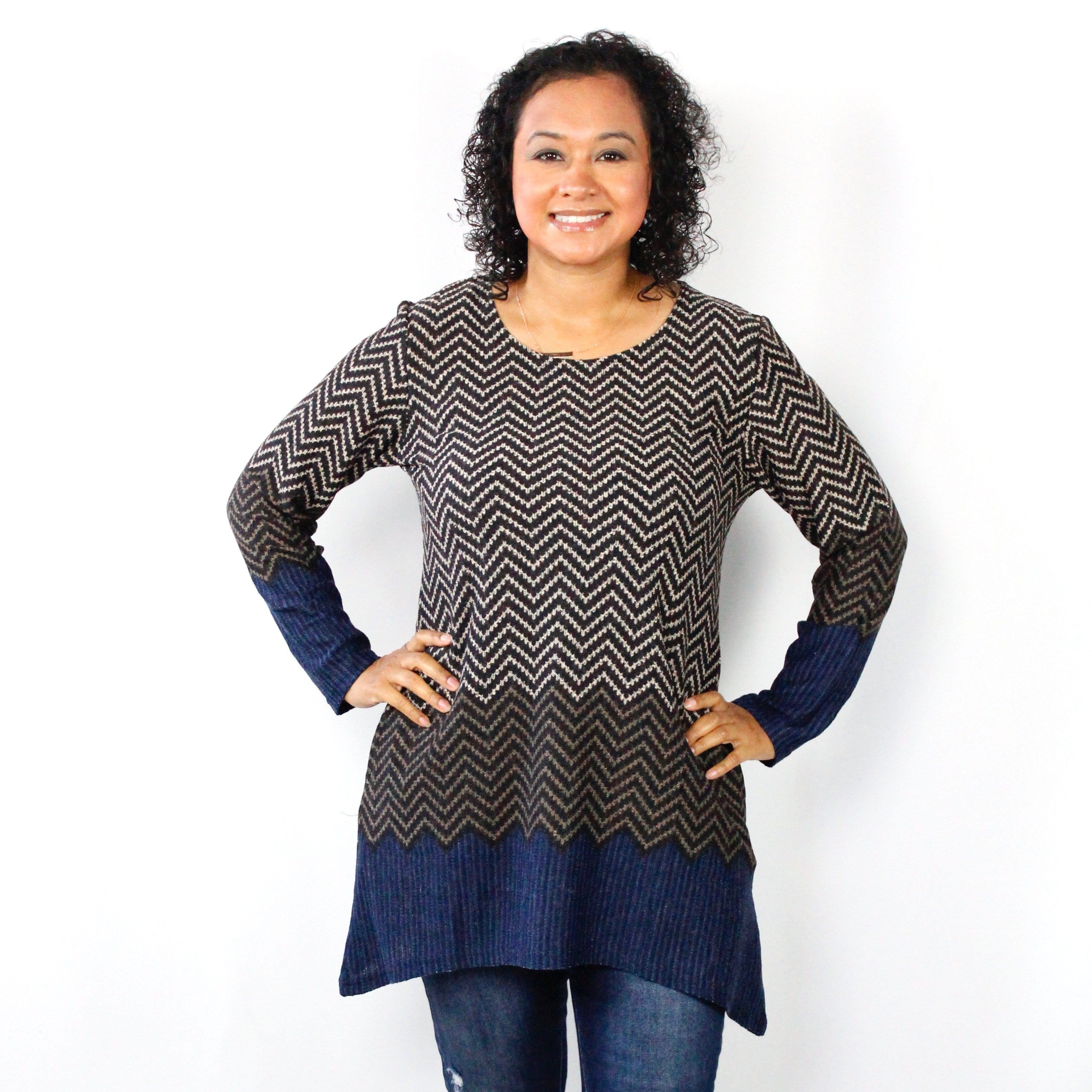 Zigzag Side Pocket Top