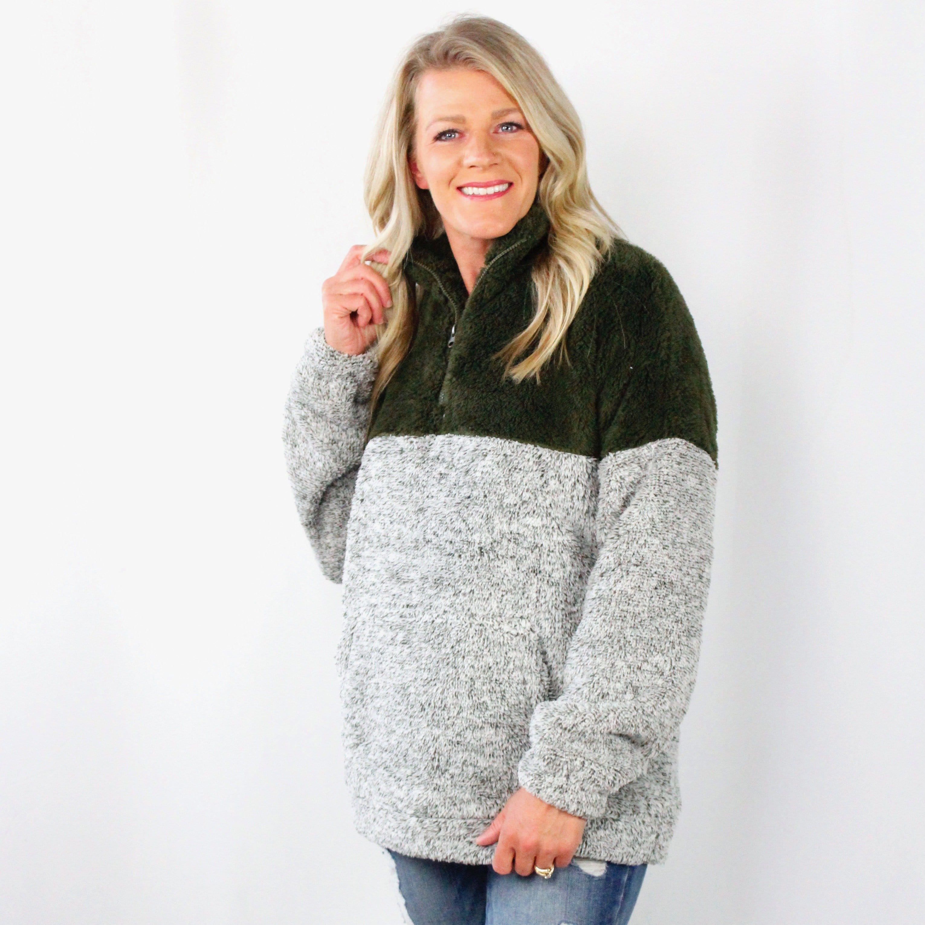 Sherpa Colorblock Sherpa Pullover