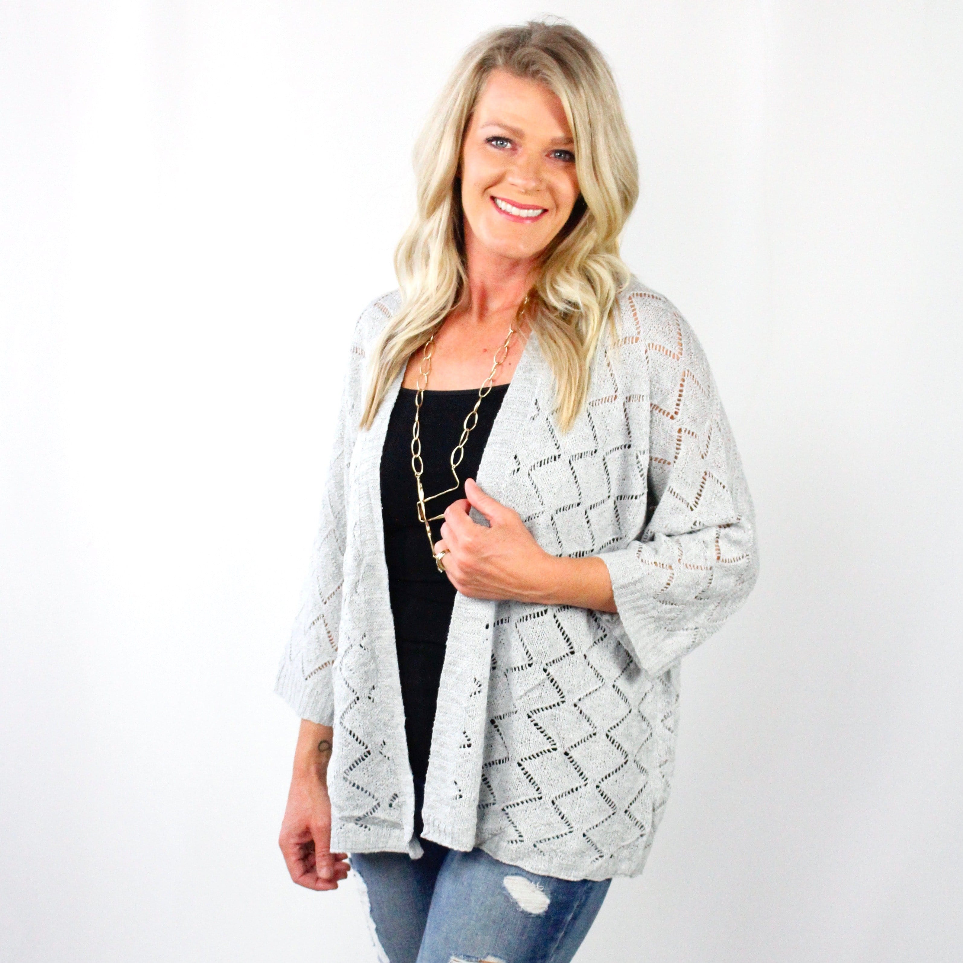 Lightweight Grey Texture Cardigan