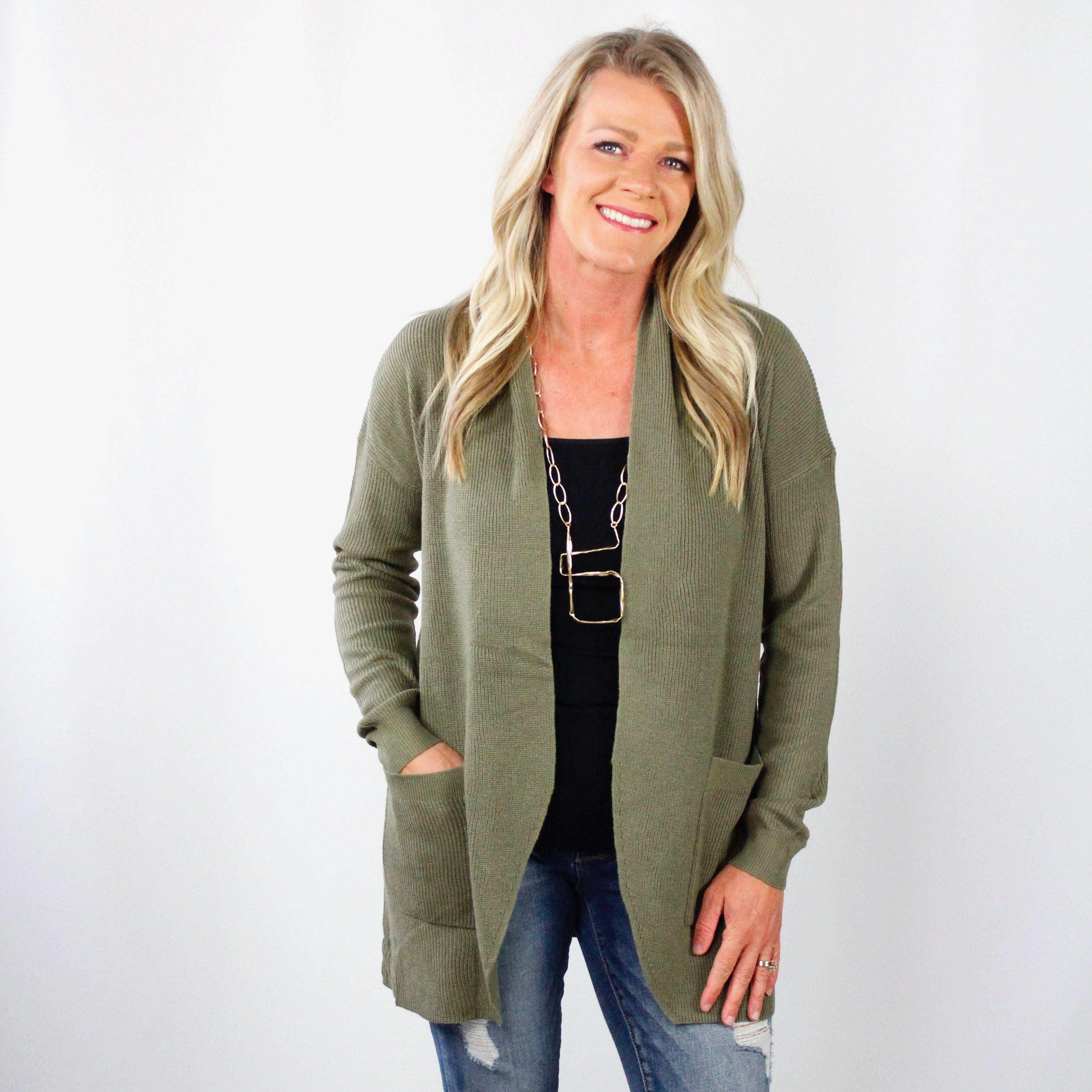 Ribbed Pocket Cardigan