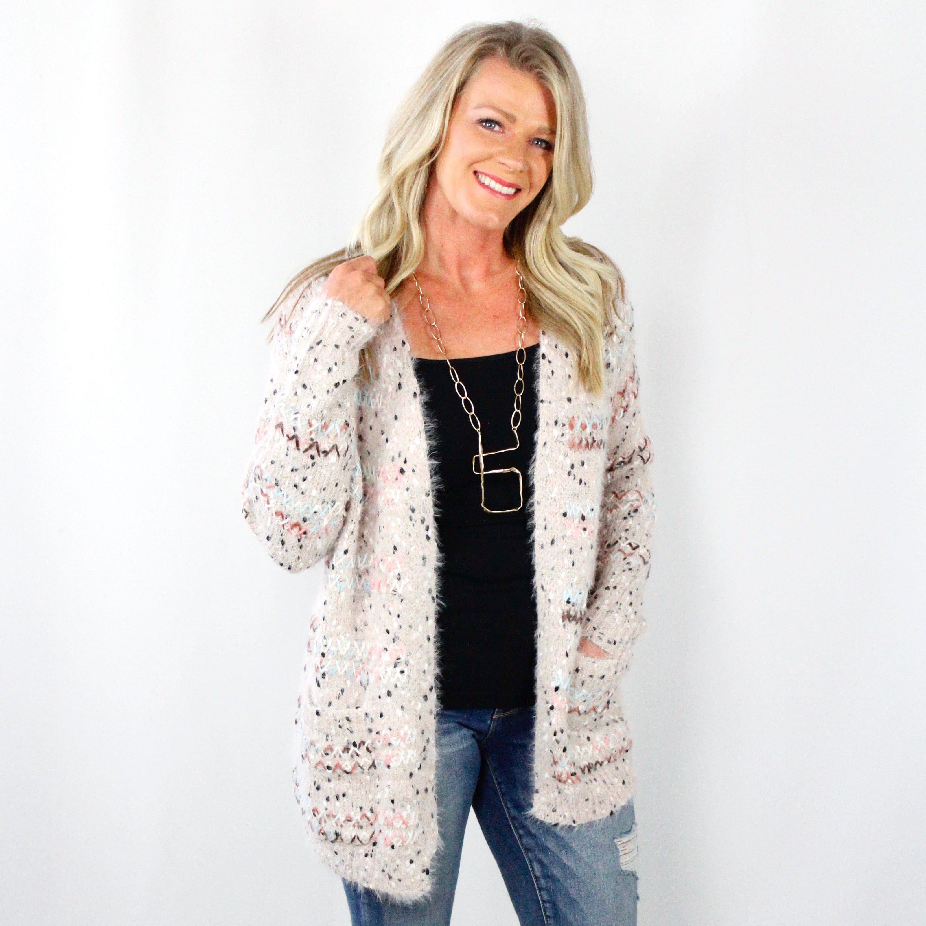 Stitch Texture Pocket Cardigan