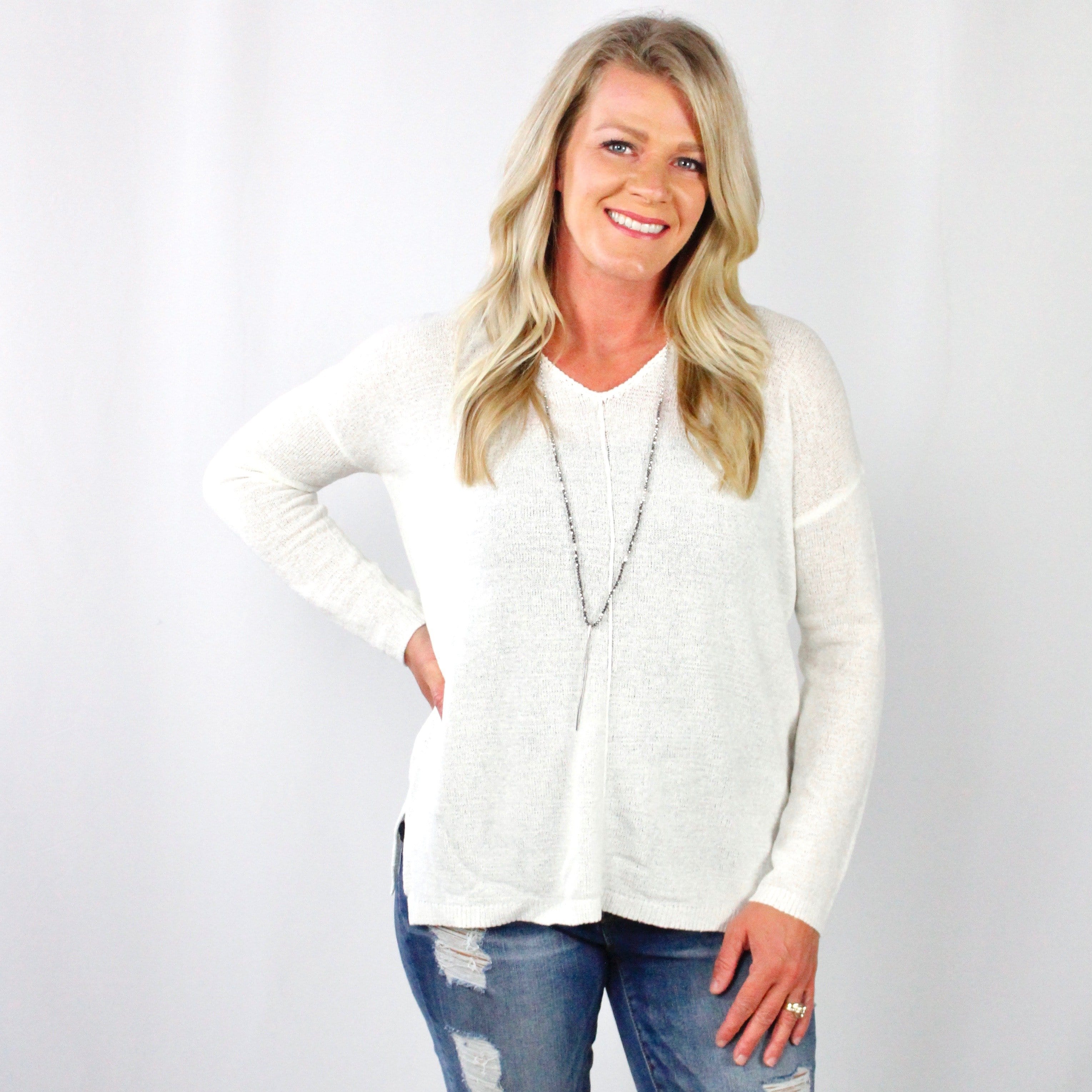 Vneck Detail Sweater