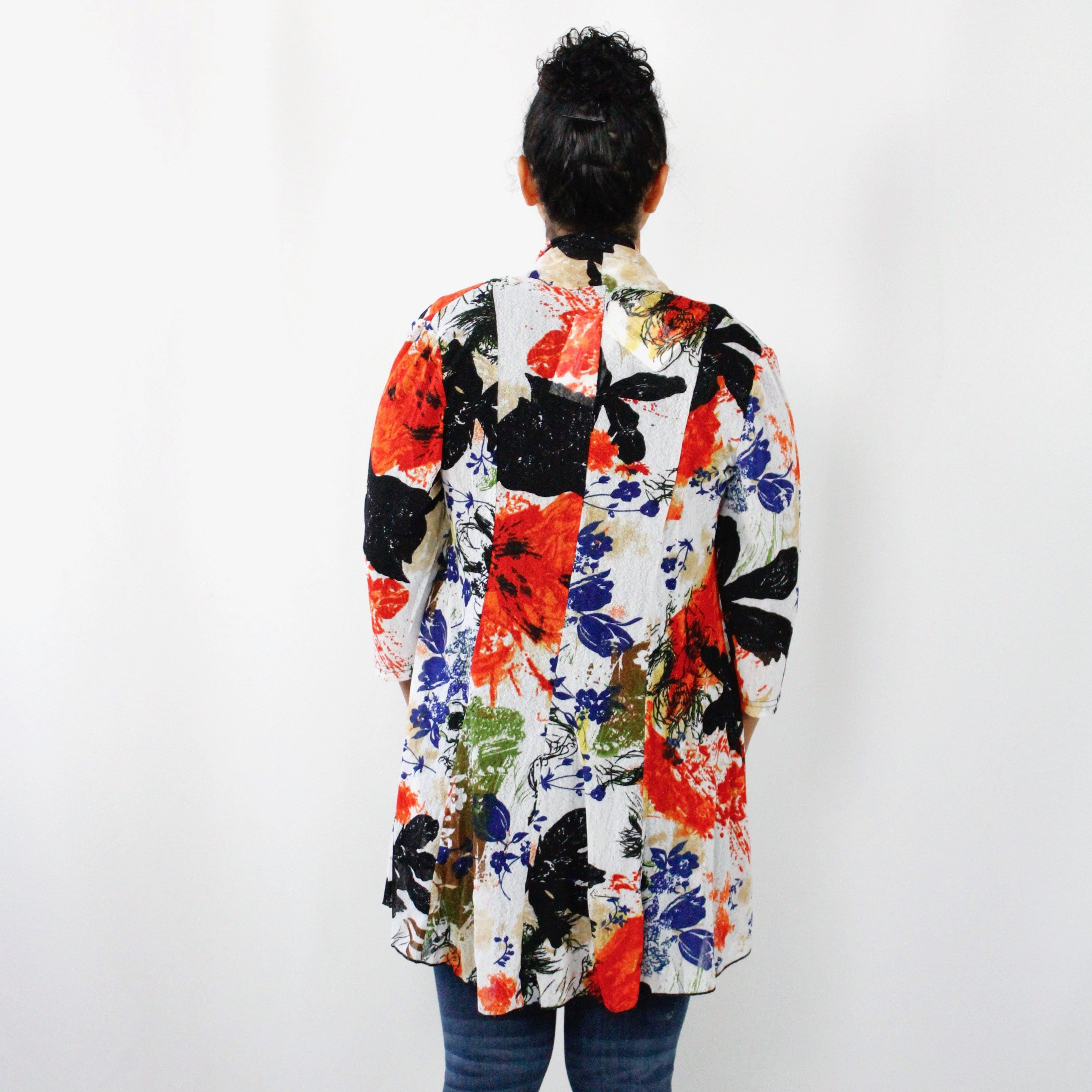 Fall Floral Mesh Cardigan