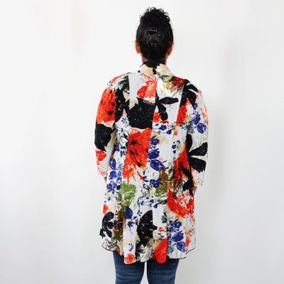 Fall Floral Mesh Cardigan
