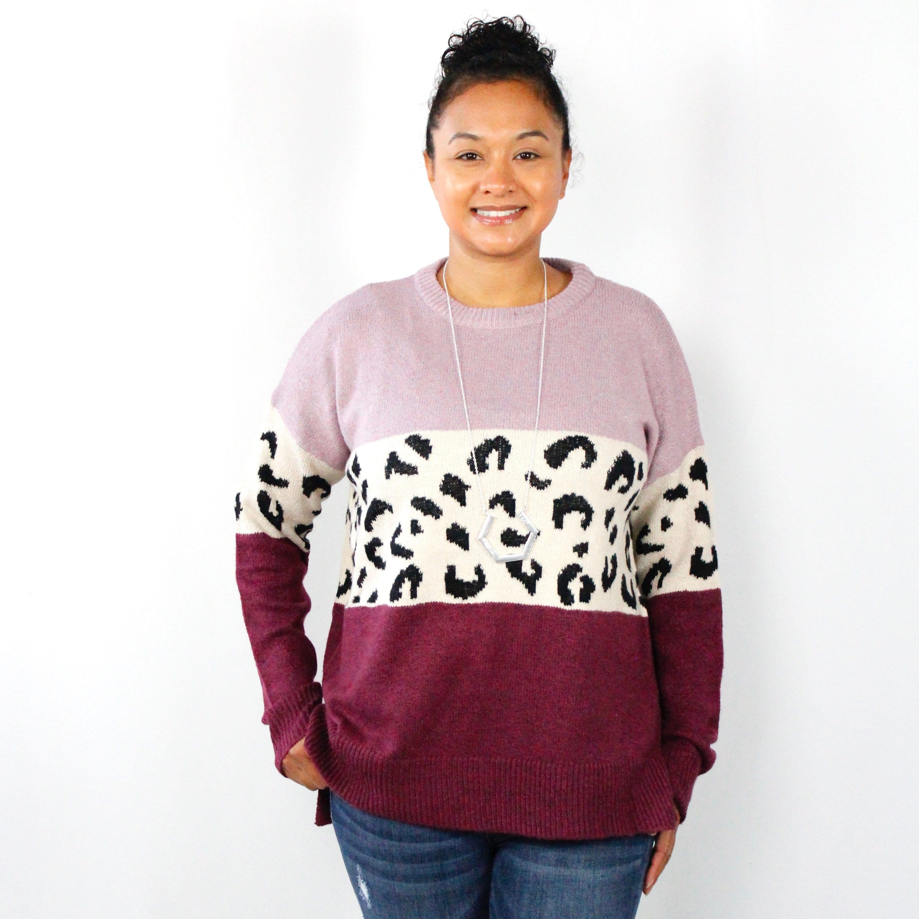 Leopard Colorblock Sweater