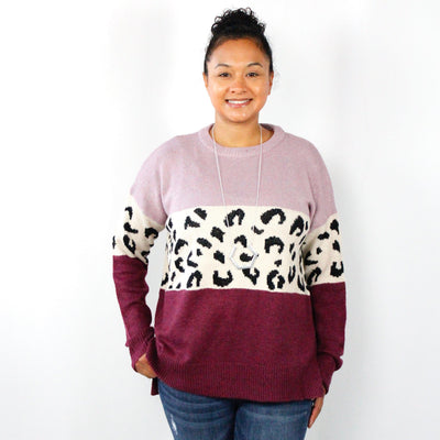 Leopard Colorblock Sweater