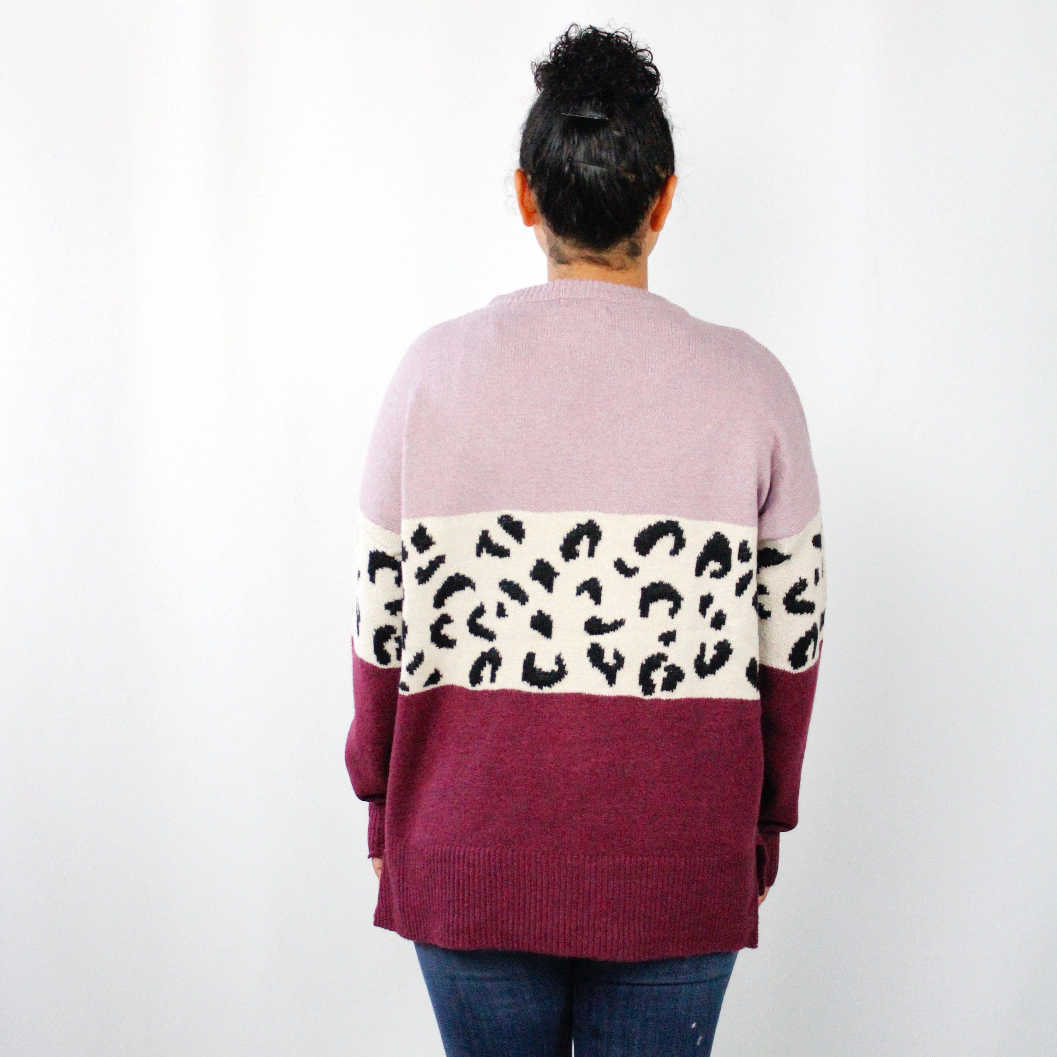Leopard Colorblock Sweater