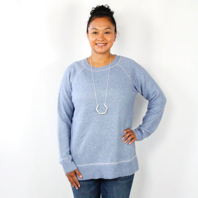 Denim Blue Crew Neck Sweater