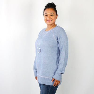 Denim Blue Crew Neck Sweater