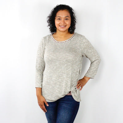 Rosegold Shimmer Knit Top