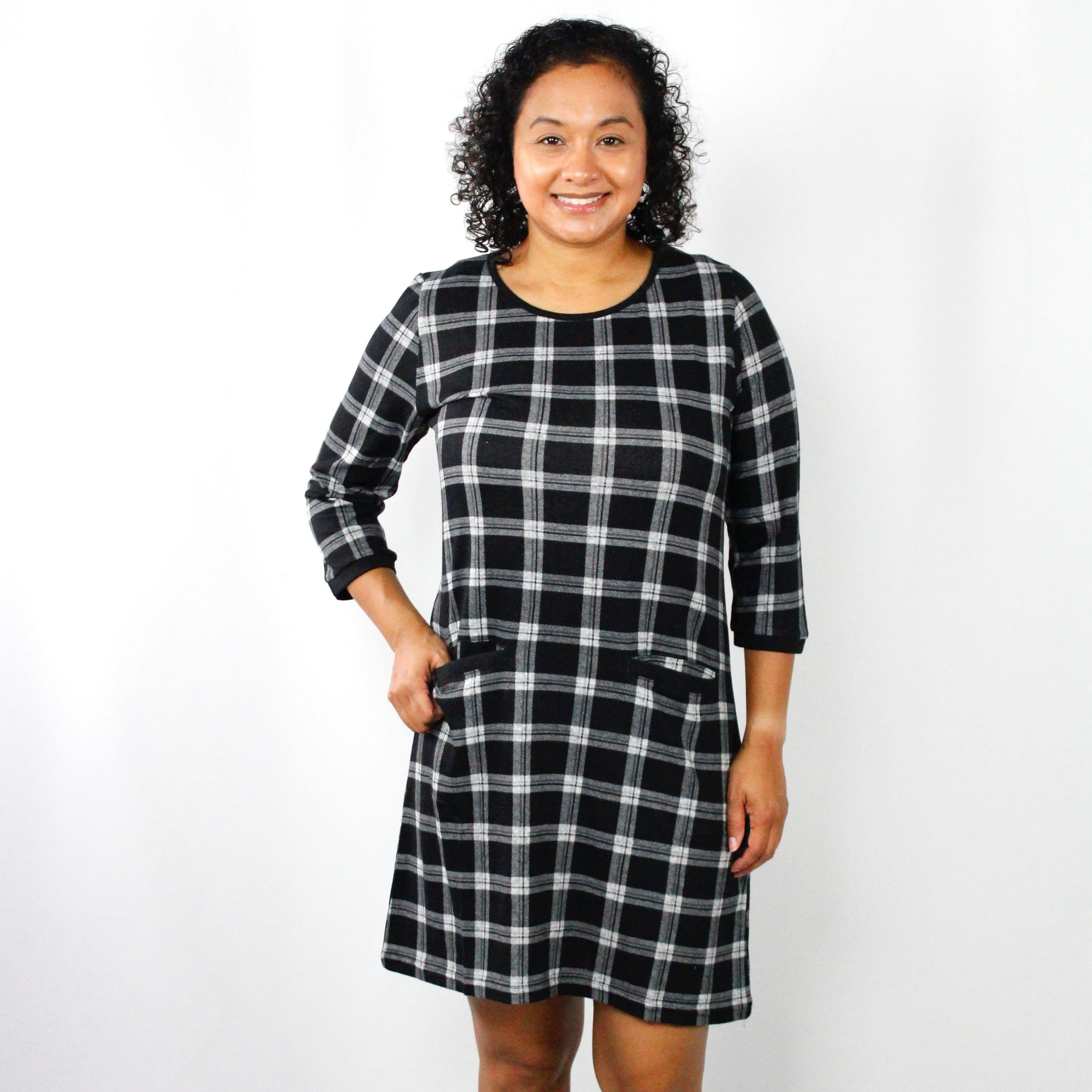 Black Plaid Pocket Tunic