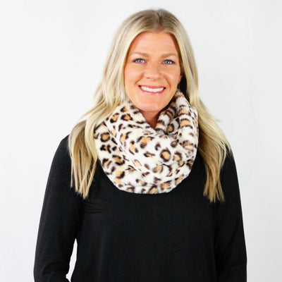 Leopard Fur Infinity Scarf