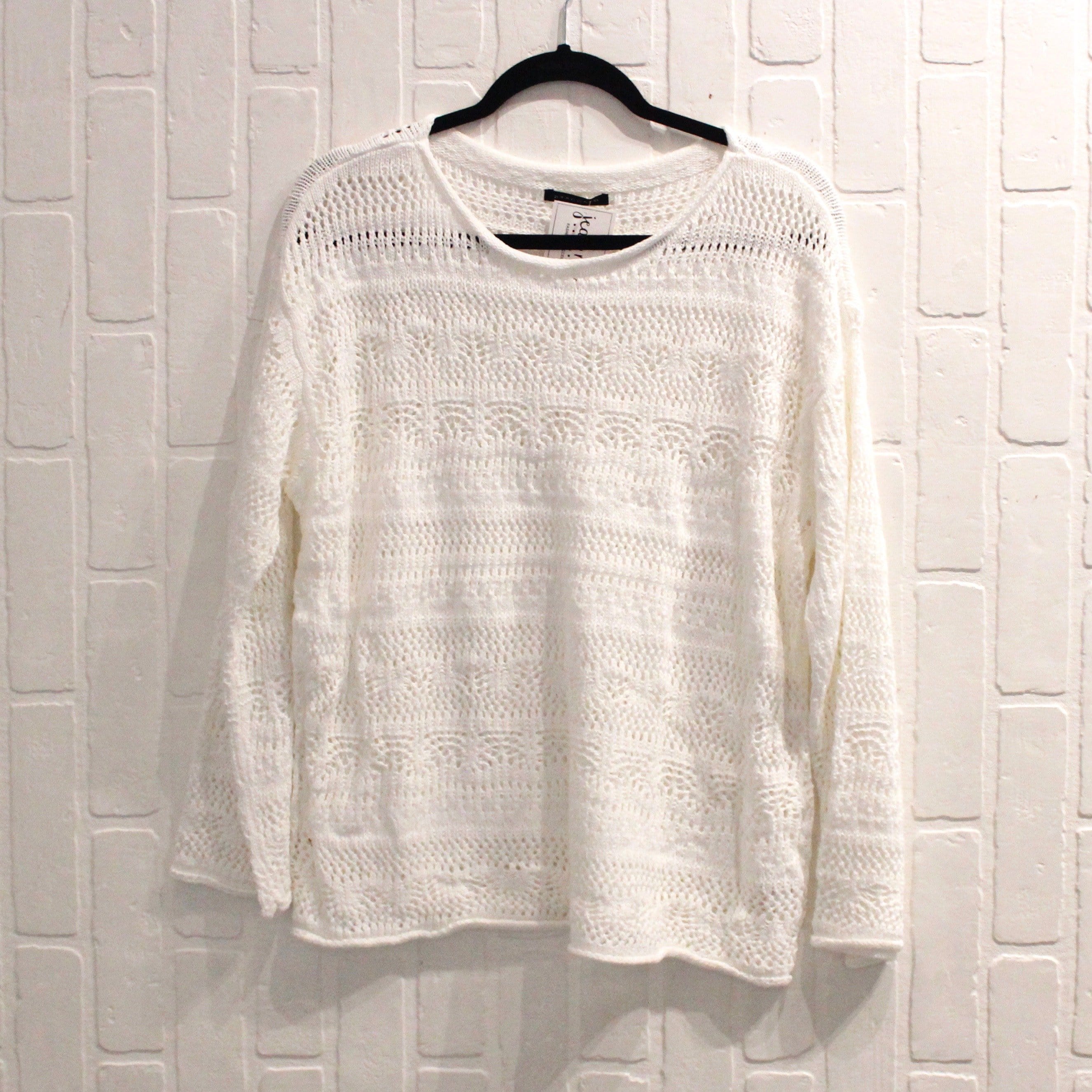 Off White Knit Detail Sweater