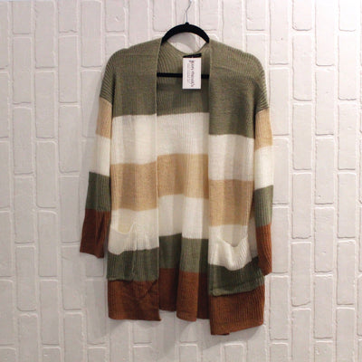 Knit Stripe Pocket Cardigan