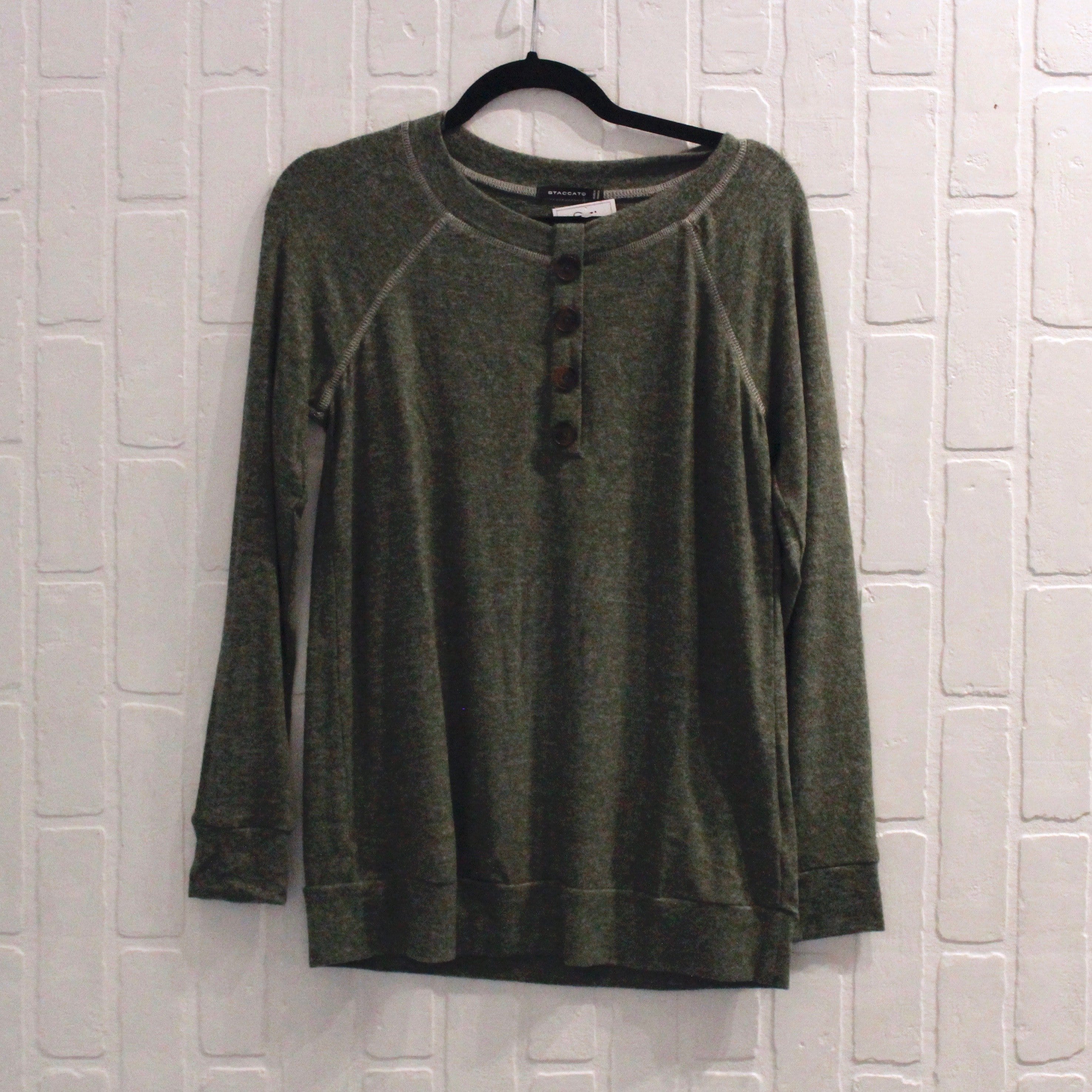 Olive Button Detail Top