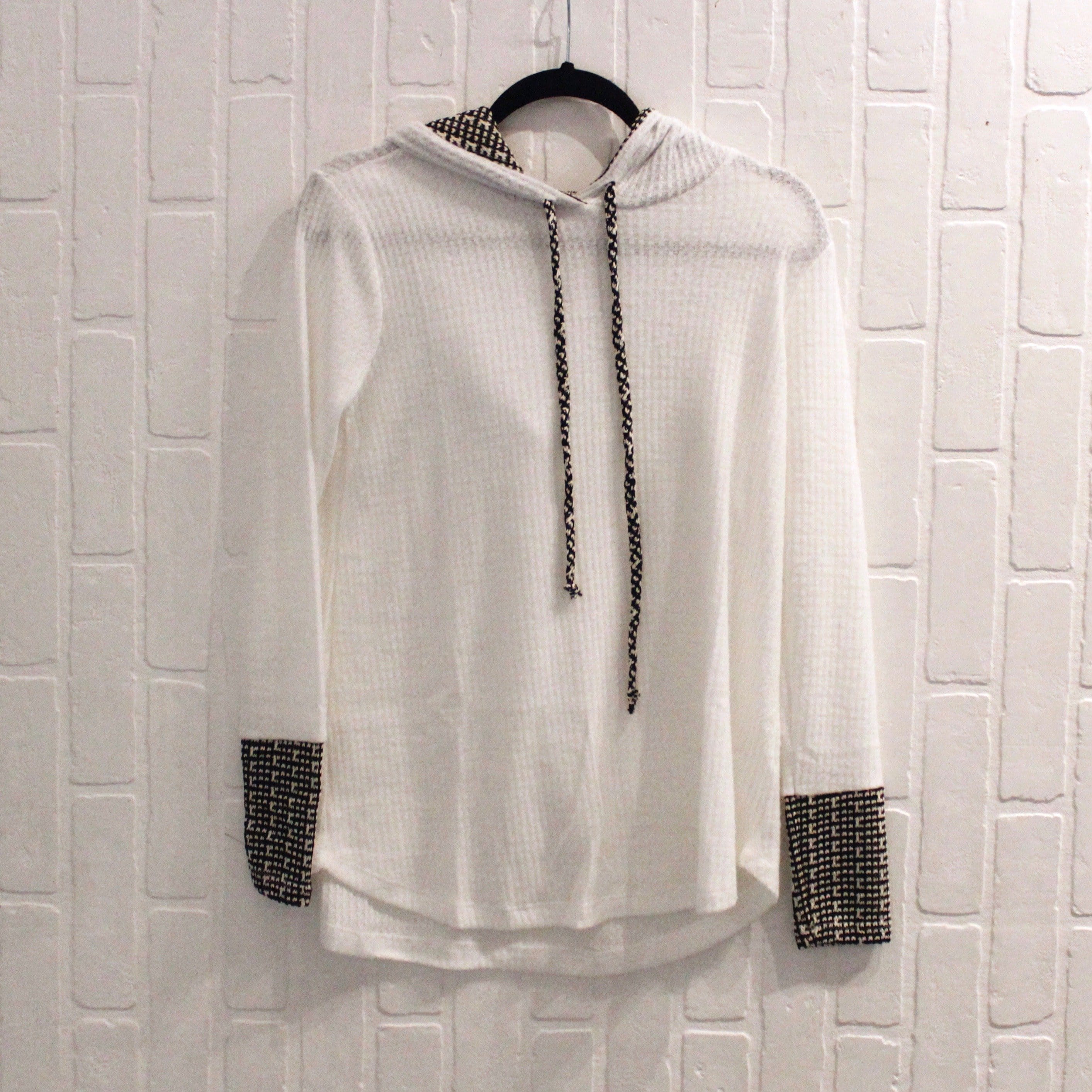 White Thermal Hooded Pullover