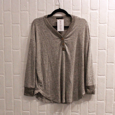 Heather Button Down Top