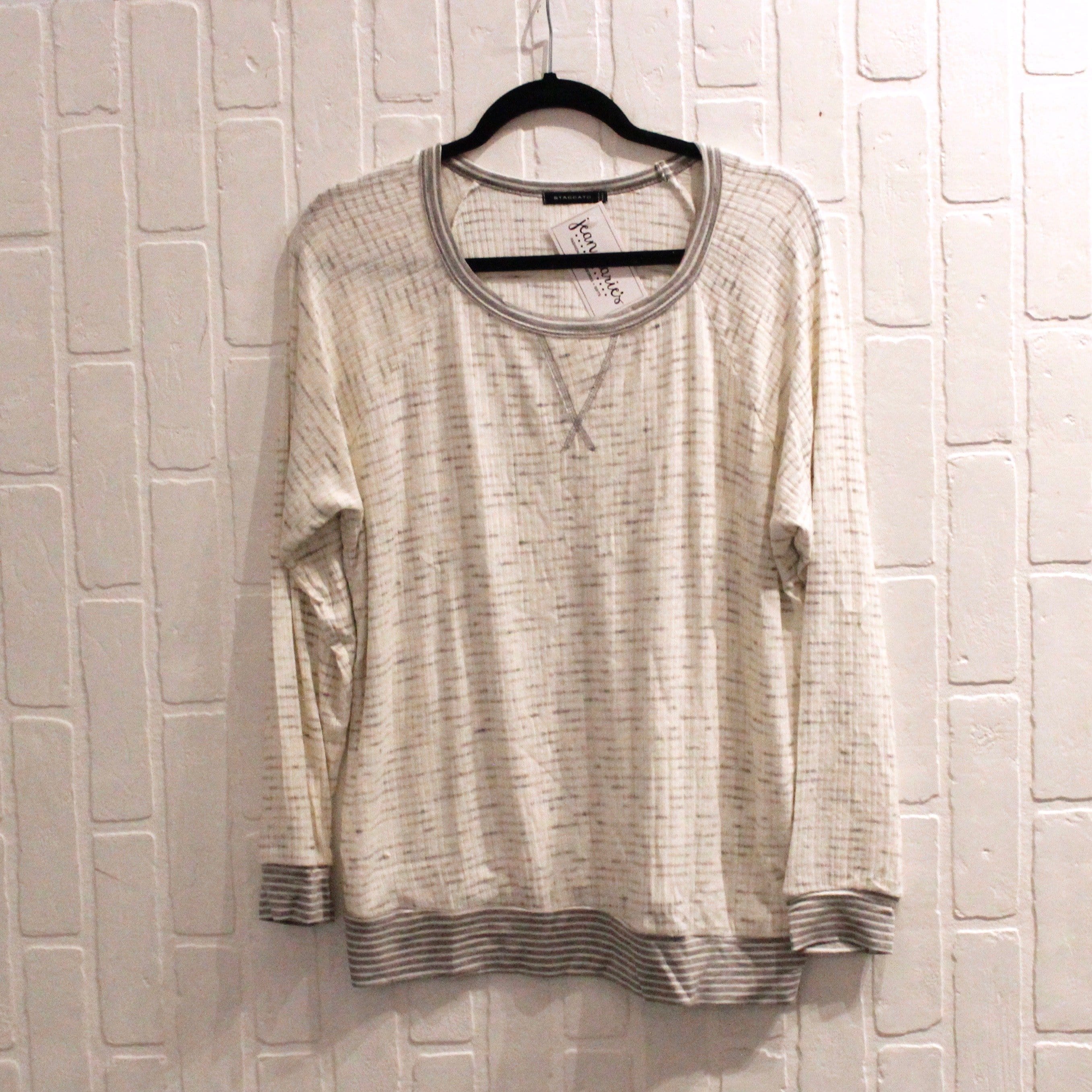 Ivory Distress Pattern Top