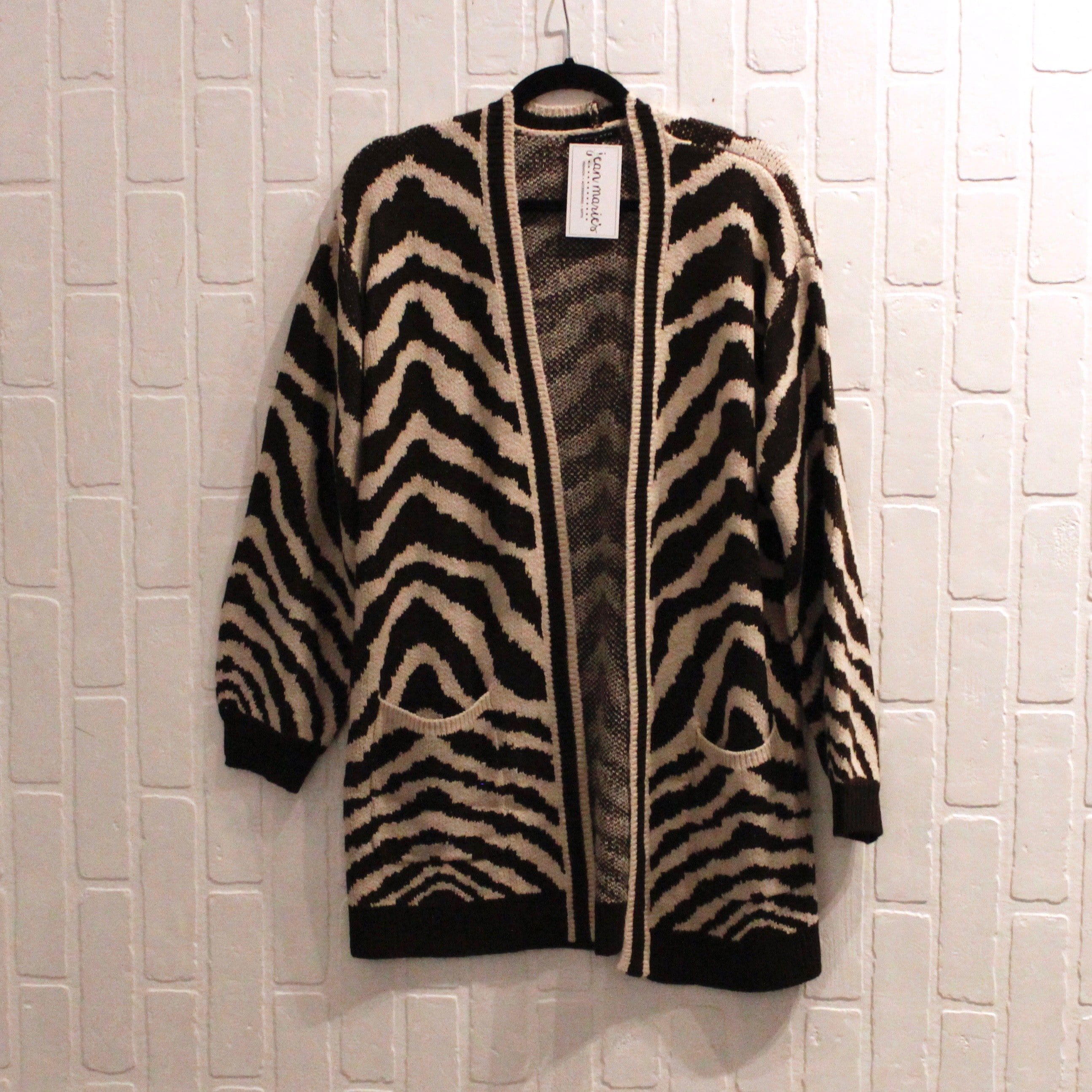 Brown Zebra Open Cardigan