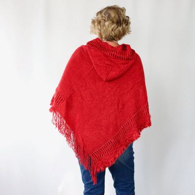 Fringe Lace-Up Poncho