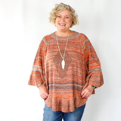 Ombre Stripe Poncho