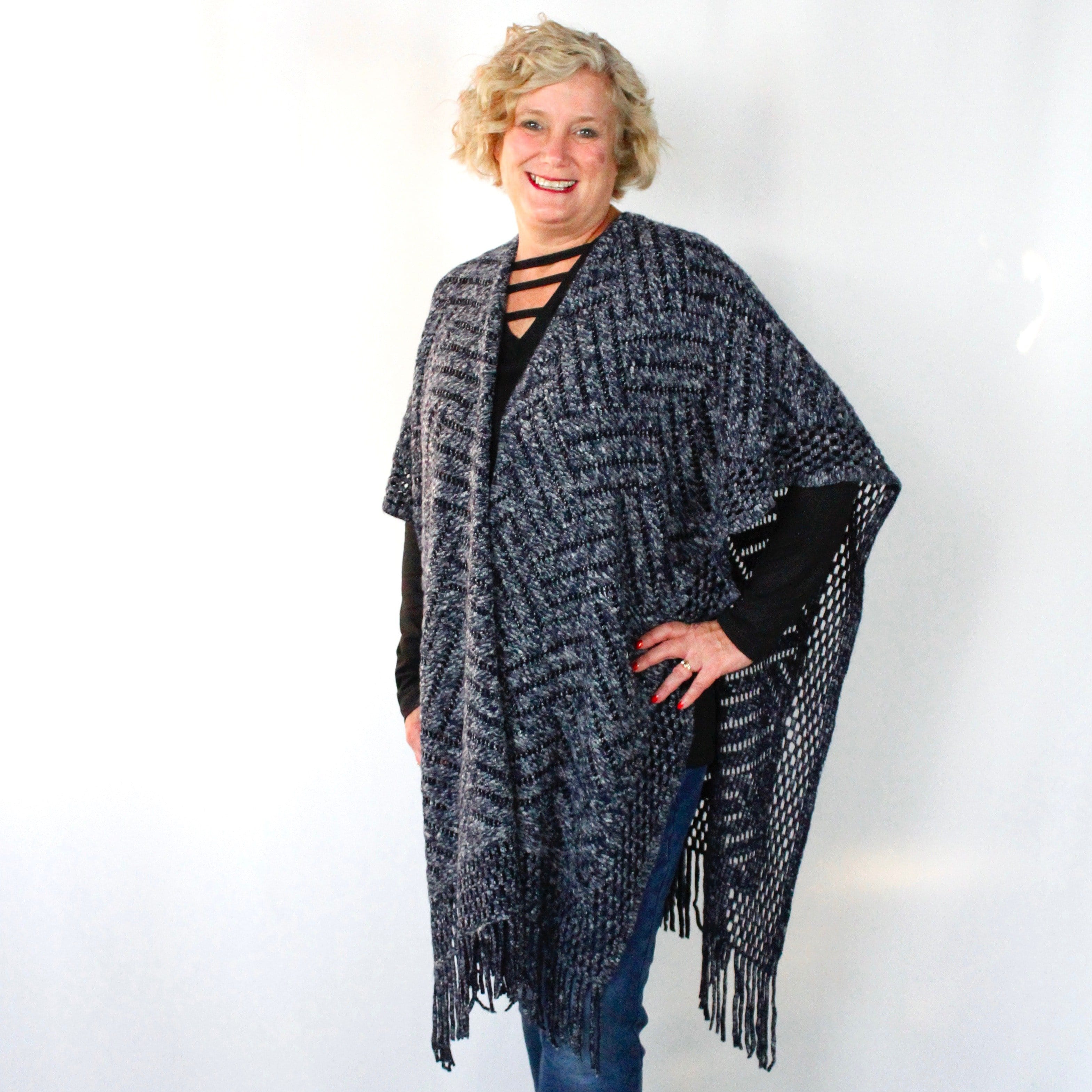 Knit Fringe Vest