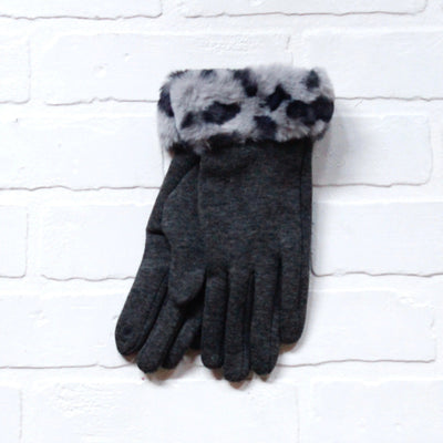 Leopard Fur Cuff Gloves
