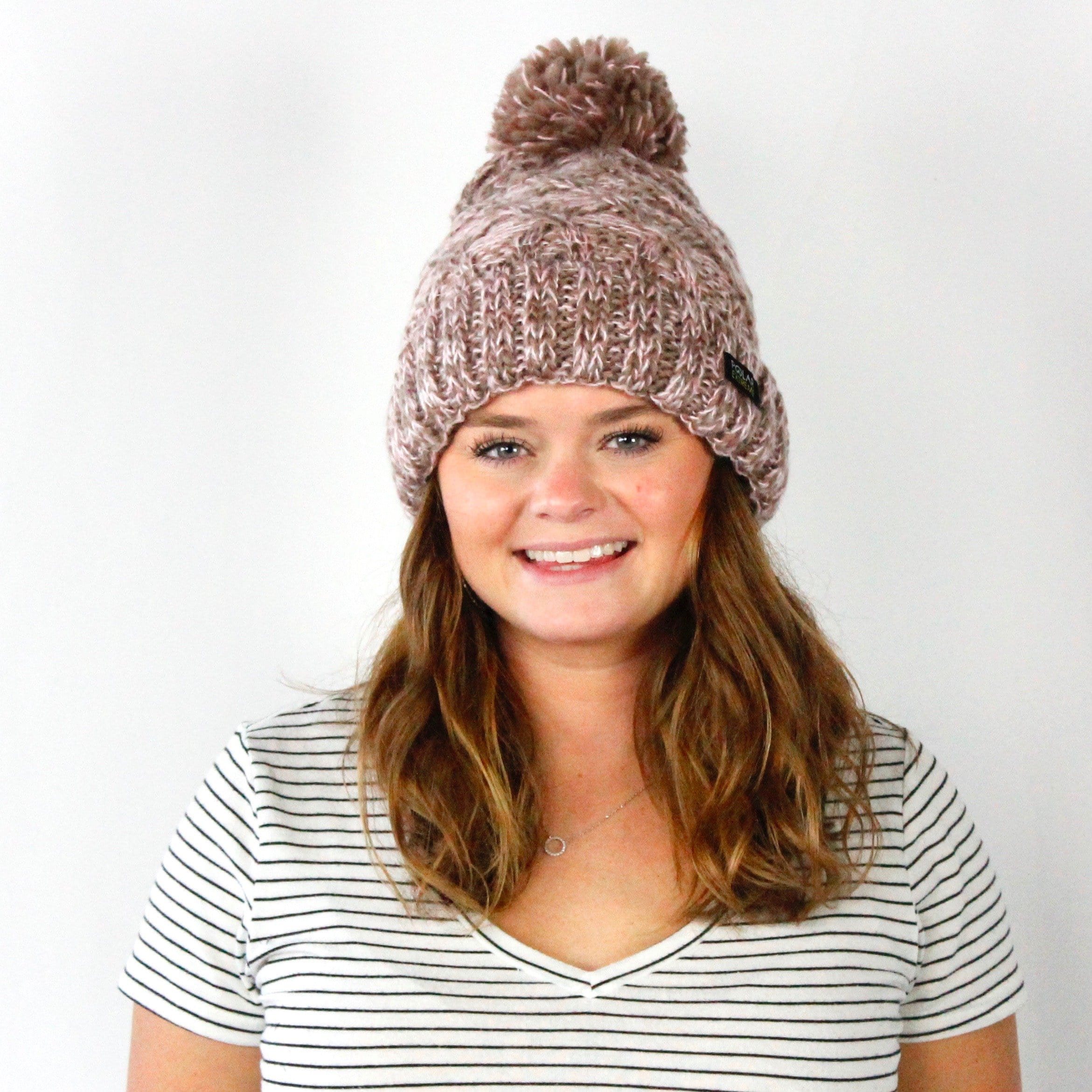 Polar Extreme Heat Marl Cable Knit Pom Hat Asst