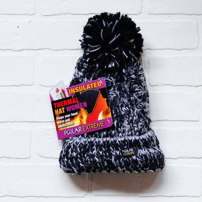 Polar Extreme Heat Marl Cable Knit Pom Hat Asst