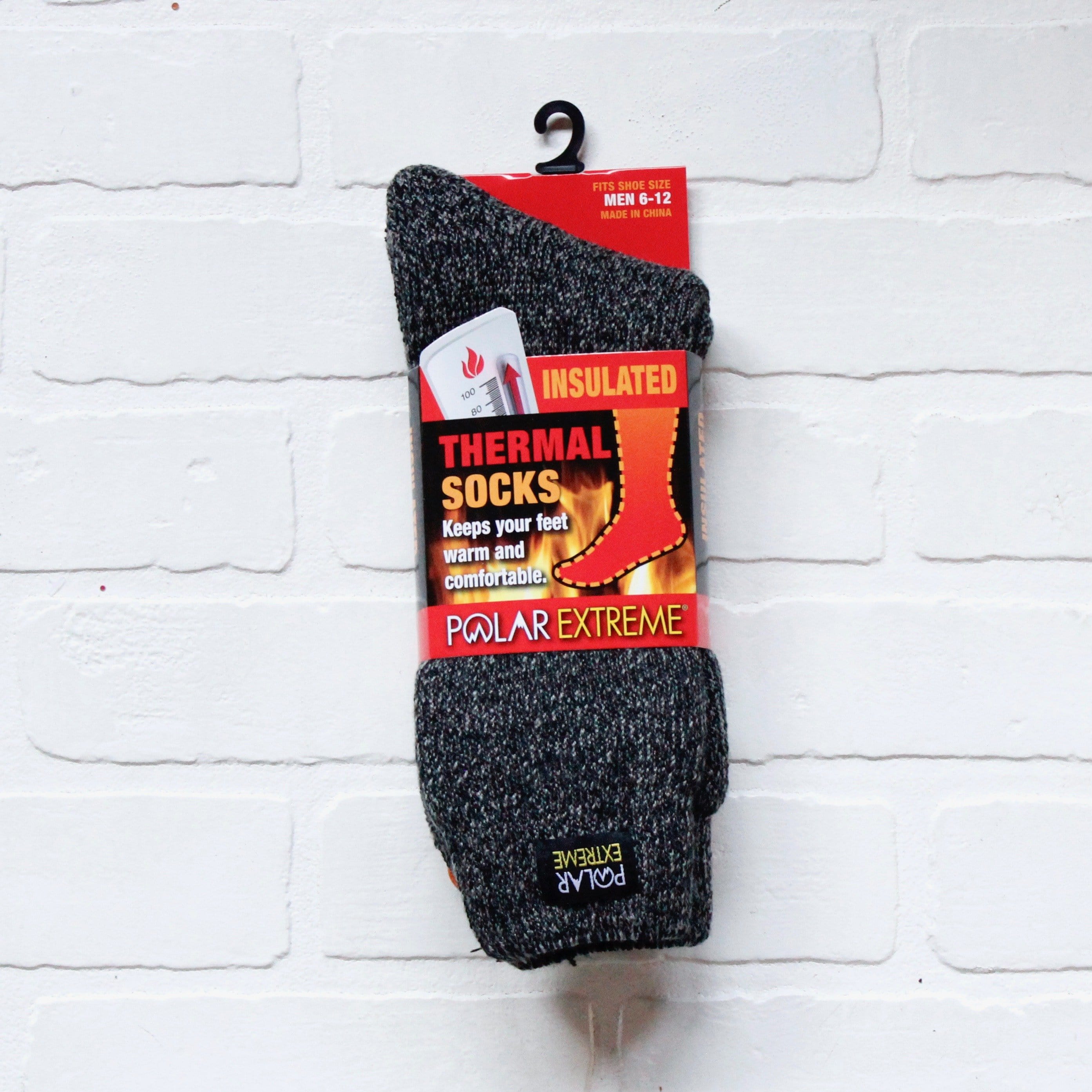 grey black thermal sock